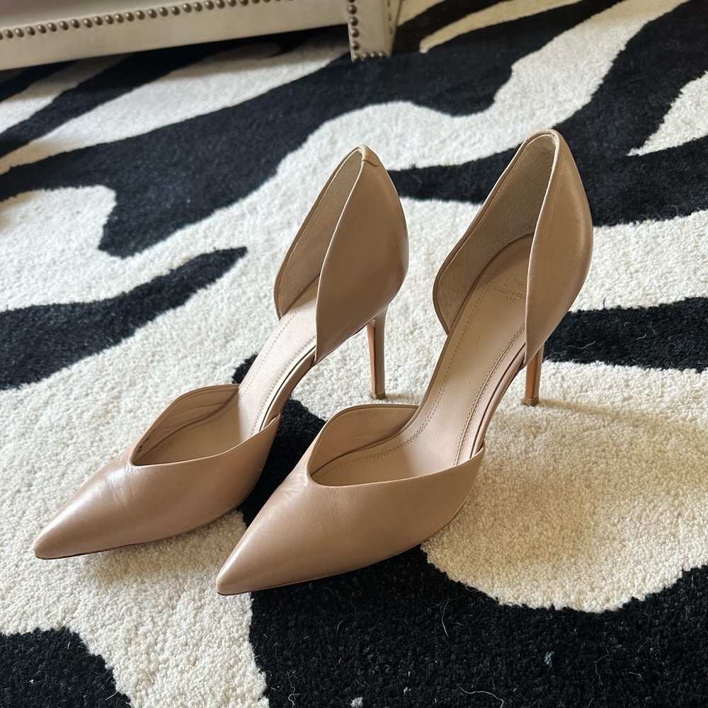 Light tan faux leather pump heels Marc Fisher LTD